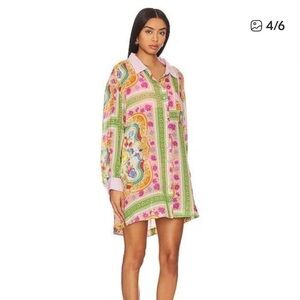 NWT Spell Maddalena Shirt Dress in Mosaic
